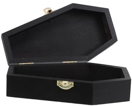 Toyvian Pet Ashes Box Holz Sargform Urne Für Haustiere Schwarze Gedenkbox Mit Deckel Kreative Halloween-dekoration Vielseitige Aufbewahrung Für Süßigkeiten Und Schmuck Handgefertigt