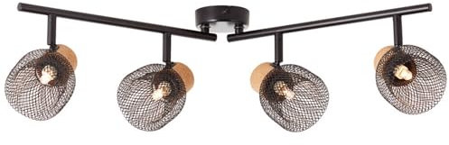 A.S. Création Spotrohr in Schwarz aus Kork - Natürliche Lampe Dimmbar DD128712 - Skandi Innenleuchte Kegel - 76,5cm (B) x 16,5cm (H)
