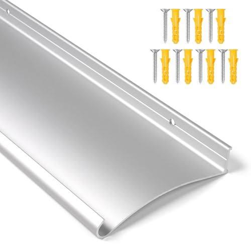 Orechic Heavy-Duty Aluminum Door Rain Drip Guard, 4″ Extra-Wide and Thickened Window Door Rain Deflector, Size 52″ Length, 4″ Wide, 0.8″Height (Silver)