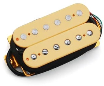 Alnico5 6 nicht & 6 verstellbarer Humbucker-Hals, 50 mm, 7,6 K Steg, 52 mm Tonabnehmer, 8,8 / 16,5 K für E-Gitarre, Beige, 1 Stück - 50 mm