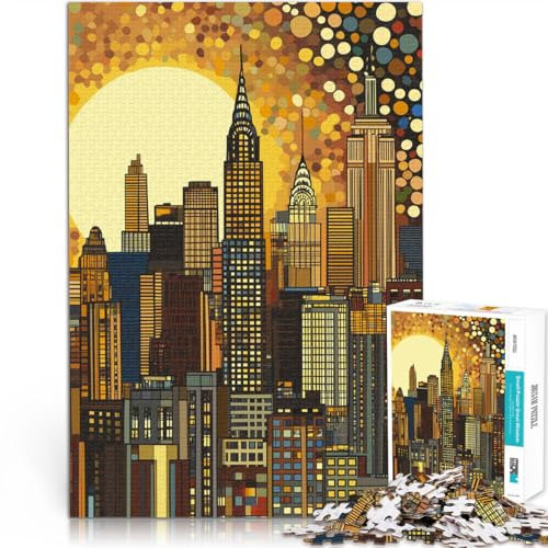 Jigsaw Puzzle for teenagers 1000 Pieces New York City Skyline at Sunrise Mustermontage Geschenk zum Geburtstag38x26cm