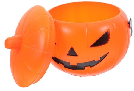 Homoyoyo Halloween Kürbis Eimer aus Kunststoff mit Licht und Sound Wiederverwendbar für Süßigkeitenbehälter und Herbstliche Halloween Dekoration für Innen und Außenbereich