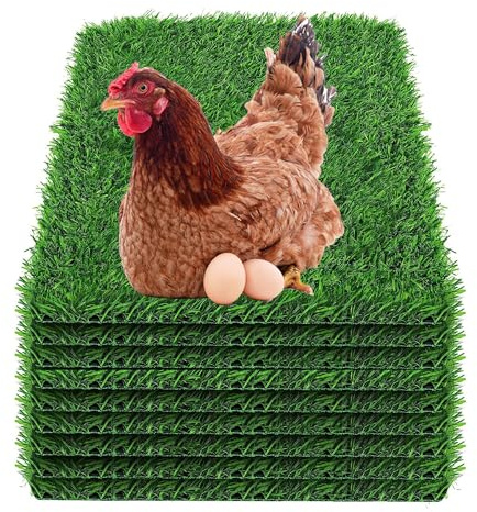 Nistunterlagen für Hühnerstall, verbesserte waschbare Hühner-Legeunterlagen, kein Gras, Nistkasten, langlebige Hühner-Nistunterlagen (33 x 33 cm), 9 Stück