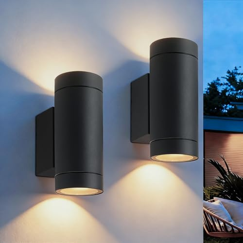 EBION 2 Stück AußEnlampe GU10,Außenleuchte Up Down,IP65 Wasserdicht