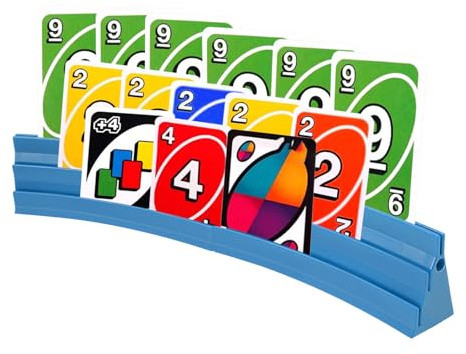 Gatphy Lot de 2 porte-cartes à jouer - 3 rampes - Empilables - Avec montage magnétique - Pour célébrer les personnes âgées, les enfants, l'arthrite (2 x bleu)
