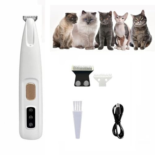 Tondeuse de Précision Silencieuse pour Chat – Toilettage Zones Sensibles, Lames Hypoallergéniques Sécurisées, Rechargeable, Anti-Nœuds & Poils Longs/Courts