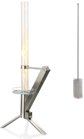 Calentador de pellets de madera de 50 pulgadas, estufa de cohete de acero inoxidable resistente y hoguera de pellets, calentador de pellets de madera sin humo para exteriores, calentador de pellets de