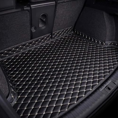 Kofferraummatte Auto für Renault Kangoo (KC/FC KW/FW KFK/KFW 1997-2025 2026),wasserdichte Kofferraumwanne Leder,rutschfeste Laderaummatte,Xpe Diamant Schutzmatte,Zubehör Schwarz,A