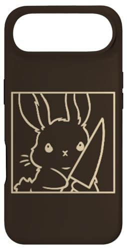 Cartoon Cute Kawaii Coquette Emote Angry Rabbit Bunny Knife Case for iPhone Air