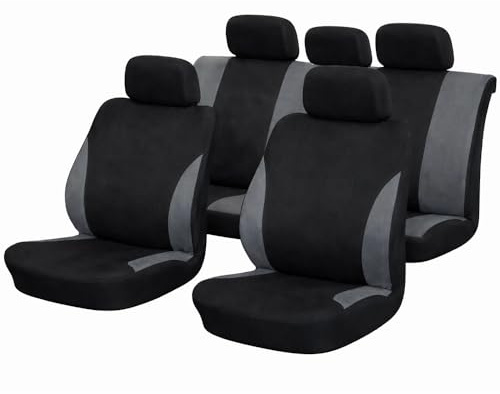 AutAng Sitzbezüge Schonbezug Sitzauflage Sitzschoner Sitzschonbezug Für Toyota Altezza Auris Avensis Aygo Corolla Hiace Hilux Land Cruiser Previa Prius Rav 4 Yaris (Grau)