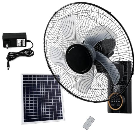 XQJLBZA Ventilador de Pared Motor DC de 40cm con Energía Solar per Esterno
