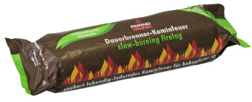 10 Stück KaminoFlam® Dauerbrenner-Kaminfeuer, 100% nachwachsende Rohstoffe, für Kaminofen, Kachelofen, Holzofen