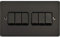 Schneider Electric Ultimate Flat Plate - 6 Gang Rocker 2 Way Light Switch, Single Pole, 16AX, GU1262BBN, Black Nickel with Black Insert
