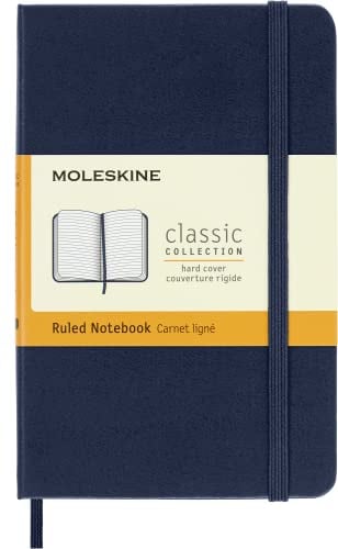 Moleskine Notizbuch mit linierten Seiten, Blau (Saphir), Pocket, 9 x 14 cm