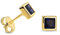 Miore Ohrring Damen Viereckige Ohrstecker mit Edelstein/Geburtsstein Saphir in blau aus Gelbgold 9 Karat / 375 Gold, Ohrschmuck
