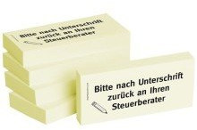 BIZSTIX® Business Haftnotizen Bitte nach Unterschrift zurück an Ihren Steuerberater (5 Stk.)