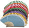 Random Mix Colours Hand Fans, Pack of 10 Wholesale Paper Hand Fan with Bamboo Ribs Wedding Party Favour Church Gifts