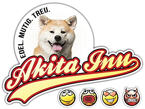 siviwonder Auto Aufkleber Akita Inu Old School Hundeaufkleber 12cm
