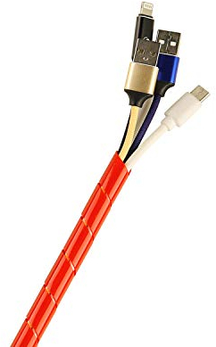 TPFNet Spiralförmiger Kabelschlauch 12-75 MM Durchmesser, Rot, 10 M