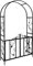 garden Mile Grande 2,4M Decorativo Negro De Metal Jardín Arco Con Doble Gates Resistente Fuerte Tubular Eje Para Rosas Escalada Plantas Soporte Pergola Arcada decoración jardín