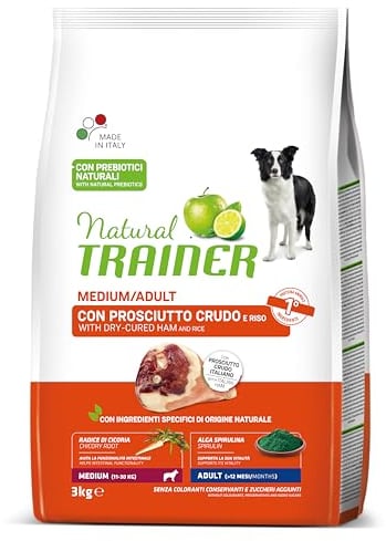 Trainer Natural Cibo per Cani Medium Adult, Prosciutto Crudo, 3 Kg