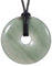 Morella Damen Halskette 80 cm Donut Edelstein Anhänger grüner Aventurin im Samtbeutel