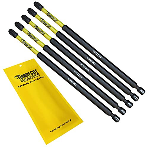 5 x SabreCut SCPZ3152_5 152mm PZ3 Magnetic Impact Screwdriver Driver Bits Set Pozi Pozidriv Heavy Duty