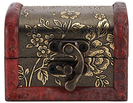 Vintage Holz Schmuckschatulle Kleine Schatztruhe Dekorativ Europäischen Stil Holzkiste Lagerung Handgefertigte Mit Mini Metallschloss Für Geschenke Aufbewahrung Von Schmuck Schatz