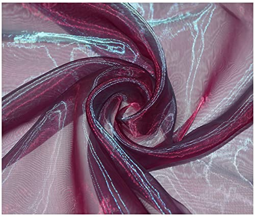 Premium Crystal Organza Voile Fancy Dress Costume Decorations Fabric 150cm Wide/Sold by The Metre (TT-07 Frozen Purple)