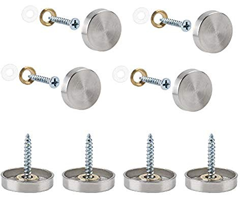 INCREWAY 20 définit les vis de miroir, les clous de miroir en acier inoxydable de 22mm avec les capuchons décoratifs