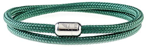 Wind Passion Bracelet Vert Aimanté Magnétique Tressé Corde pour Homme et Femme, Taille Small