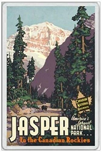 Inga JASPER Nationalpark – Jumbo-Kühlschrankmagnet – Kanadische Rockies Kanada Alberta Blechschild 20,3 x 30,5 cm