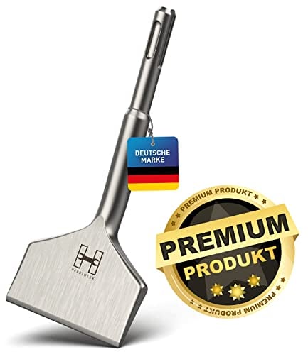 HARDTWERK - Cincel para azulejos Turbo SDS Plus (165 x 75 mm, cincel plano ancho para quitar baldosas y pegamento de baldosas, para perforador, cincel ancho
