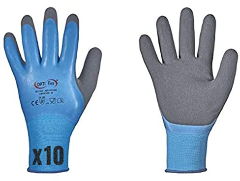 HandschuhMan. Vollbeschichtete Arbeitshandschuhe Aqua Guard, wasserdicht lebensmittelgeeignet. Gr. 7-11 (11/XXL (10 Paar))