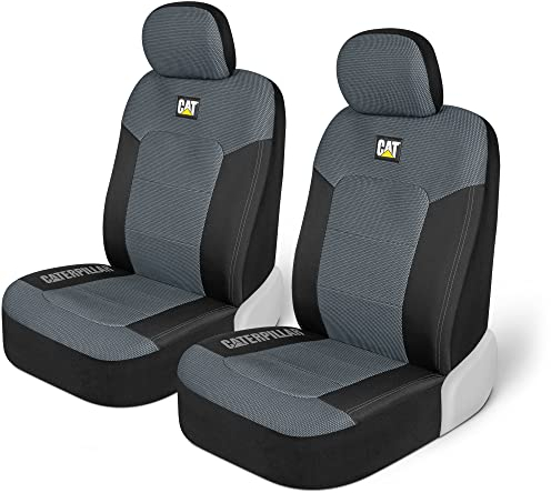 CAT® MeshFlex Autositzbezüge für Autos LKW und SUVs (2er Set) - Grau Autositzbezüge für Vordersitze LKW Sitzschoner mit bequemer Netzrücken, Auto Innenraumbezüge, 12.13 x 10.98 x 6.14 inches