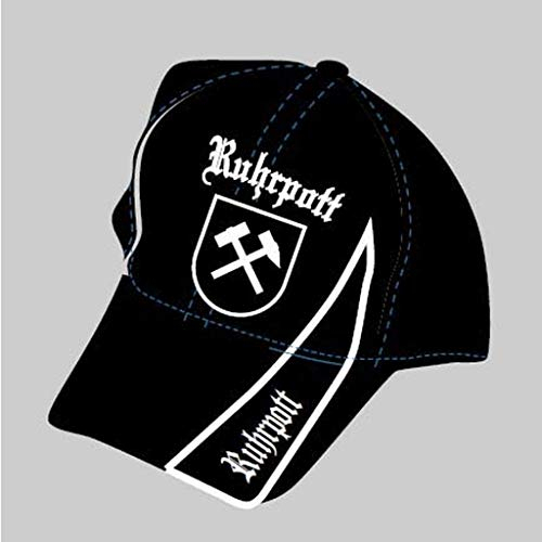 Basecap Ruhrpott Kappe Cap mit Stick Baseballcap Kappe Mütze Schrift Fahne Pott Kohle schwarz Schirmmützen