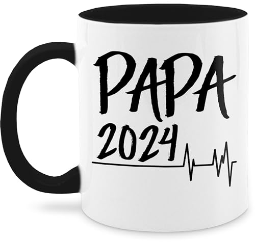 Tasse Tassen 325ml - Geschenk zum Vatertag - Papa 2025 Herzschlag - 325 ml - Schwarz - vatertagsgeschenk vatertagstasse männertag pap kaffeetasse geschenke werdende papas vatertagtasse daddy ekg