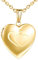 MicVivien Damen Kette Herz Medaillon Zum Öffnen für Bilder Edelstahl Foto Medaillon Aufklappbar Halskette mit Einfach/Love/doppeltes Herz Muster Herzanhänger Schmuck - Farbe Gold