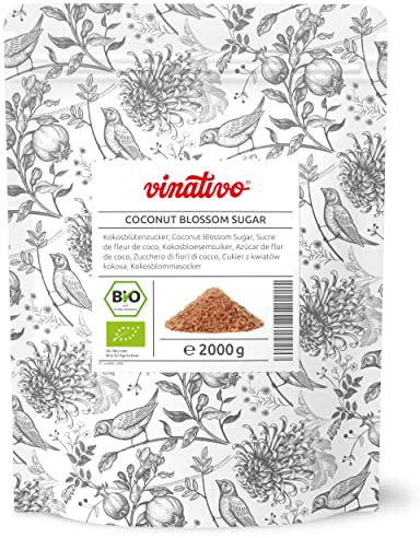 vinativo Kokosblütenzucker BIO – 2kg – Alternative zu Haushaltszucker – nährstoffreiche Zuckeralternative – aus kontrolliert biologischem Anbau