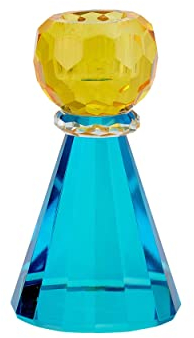 Gift Company Kerzenhalter Sari Konus, Kerzenständer, Kristallglas, Gelb, Blau, 11.5 cm, 1093701010