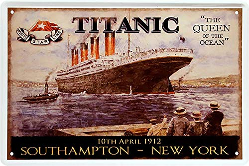 Blechschild ''Titanic the queen of the ocean'' 20x30cm Geschenk Lustige Sprüche Feier Vintage Retro Geburtstag Deko Party Überraschung Fan Schiffe Flugzeuge Boote Lokomotiven