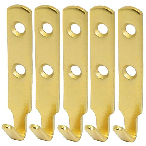5 x fiXte Brass Picture Hook Heavy Duty Large J Style Hanging Mirror Picture Frames