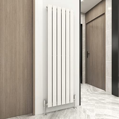 Radiator Horizontal Vertical Designer Flat Panel Central Heating Radiator 1600mm Height (1600x408mm Single, White)