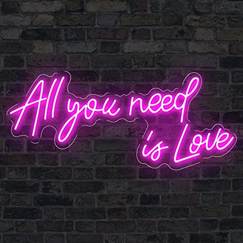 All You Need Is Love Neon Signs Light for Wedding Party Home Decor Customize Neon Sign Bar Store Logo Neon Sign,pink,All You Need Is Love