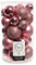 Kaemingk Weihnachtskugeln Kunststoff 4-6cm x 30 Stück Mix Christbaumkugeln Set pink rosa Lippenstiftrosa