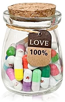 AIOBOS Capsule Letters Message in a Bottle-Love Pills-Birthday,Valentines Day, Mother's Day ,Graduation season Party gift The Cute Gifts for Boyfriend and Girlfriend. (Mixed Color 50)