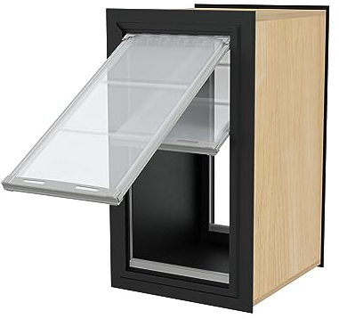 Endura Flap Haustiertür mit Doppelklappe für dicke Wände, tiefes Wand-Design bis zu 33 cm dick, isolierende zweilagige Klappe und robuster Aluminiumrahmen, inklusive Verriegelungsabdeckung, schwarz
