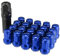 X AUTOHAUX M12 x 1,5 Autoraden-Heptagon-Radmuttern, Eichel, 32 mm, 21 Stück, Blau