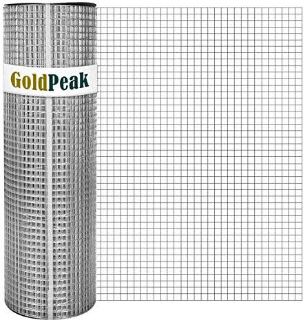 GoldPeak Hardware Cloth 1/2 36 x 50 pies, calibre 19, rollo de malla de alambre galvanizado, rollo de alambre de pollo, alambre de conejo, tela de alambre para árbol