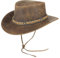 Pamposh Cowboyhut aus Leder für Herren und Damen, handgefertigt, leicht, Westernhut, formbar, langlebig, breite Krempe, Cowgirl-Hut, braun, M